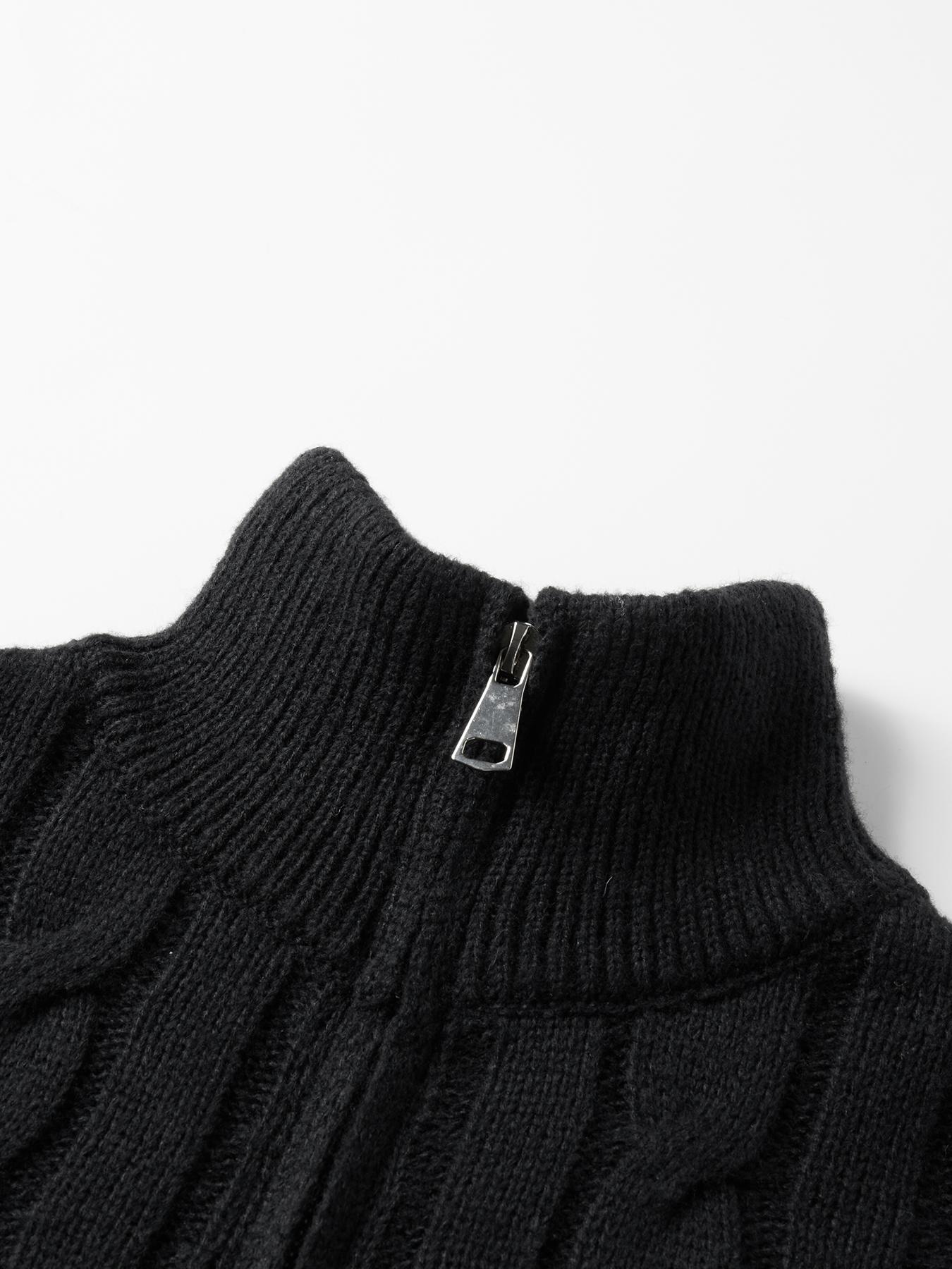 #Springfresh Men's solid color zipper sweater, fashionable knit long sleeved, quarter zipper knit stand up collar, polo , classic jacket, casual knit, casual elegant fabric, college style outdoor wear, open jacket  Turtleneck Knitwear   valentine sweater