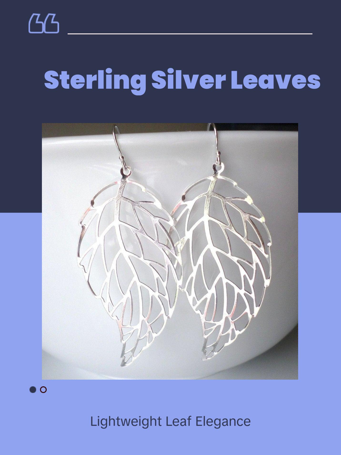 Silver Leaf Earrings - Dangle Leaf Earrings - Sterling Silver Leaf Earrings - Fall Jewelry - Christmas Gifts - Long Earrings