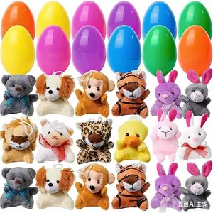 12 Pack Prefilled Easter Eggs with Plush Animals