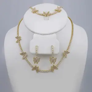 Cadenas & Colgantes & Earrings/Bracelets/ Chain W/Pendants / 14K Real Color/ Zircone Stone