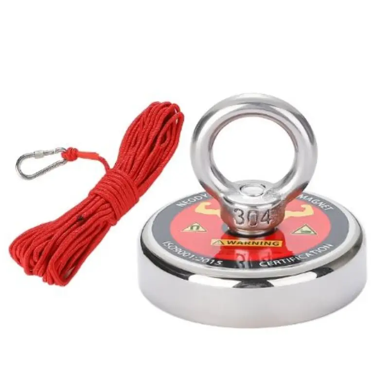 Force Fishing Magnet Set with Rope, Strong Magnet, 1 Piece, 1.90 Inches Diameter, Ideal for River and Magnetic Applications, Random Style, Fishing Magnets Heavy Duty