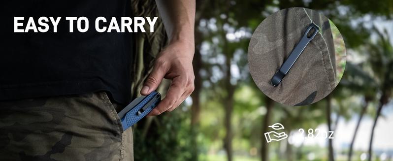 CJRB Pyrite-Light Pocket Folding Knife - 3.34'' AR-RPM9 Steel Blade, Pocket Clip, Multi-Tool Knife for Camping, Hiking & Fishing - Survival Gear