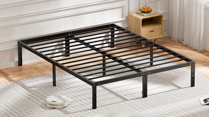 Sweet Furniture S - Heavy Duty Metal Platform Bed Frames with Storage Space Under Frame, 14 Inches, Sturdy Steel Slat Support, No Box Spring Needed