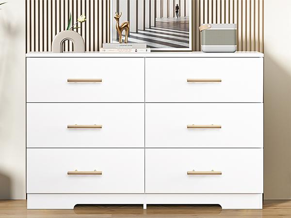 6 Drawer Wooden Dresser, Large Storage Cabinet Modern Chest of 6 Drawers Night Table, Bedroom Storage Organizer, Storage Dresser Chest of Drawers for Bedroom, Closet, Living Room 6 Drawer Wooden Dresser, Large Storage Cabinet Modern Chest of 6 Drawers Night Table, Bedroom Storage Organizer, Storage Dresser Chest of Drawers for Bedroom, Closet, Living Room