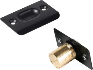 Mousike Door Ball Catch,Stainless Steel Adjustable Ball Catch Door Hardware (2Pcs(Black))