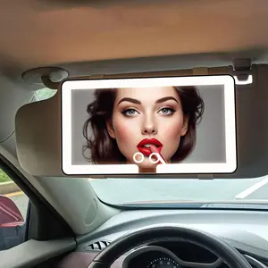 Car Sun Visor Vanity Mirror with 3 Light Modes & 80 LEDs, Rechargeable LED Cosmetic Makeup Mirror Essentials for Women, Dimmable Touch Control, Universal for Car Truck SUV