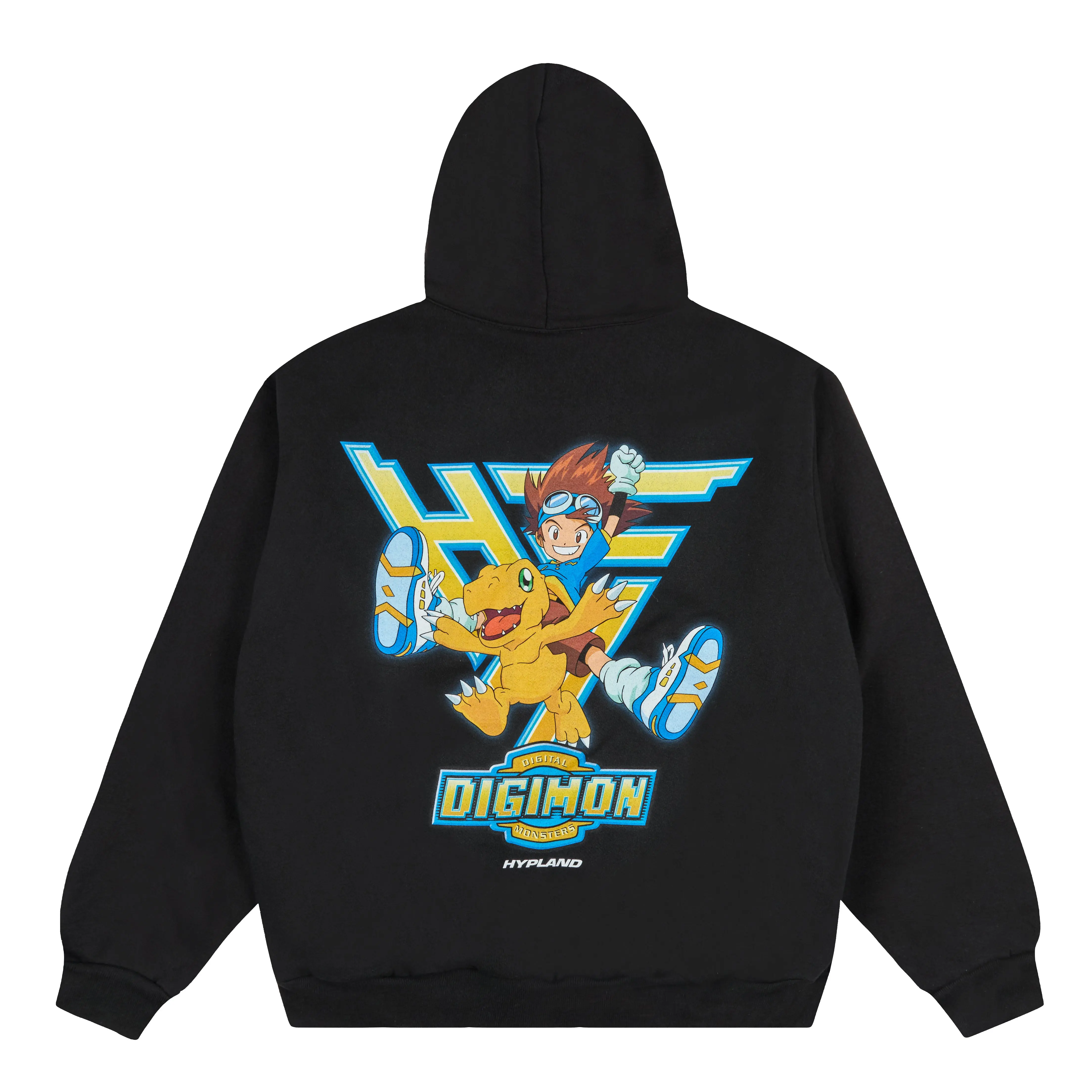 Men's 100% Cotton Hoodie - Officially Licensed Collaboration Digimon Adventure Graphic Long Sleeve Pullover, True Size Menswear Casual Tops with Digimon Logo, Comfortable Clothes