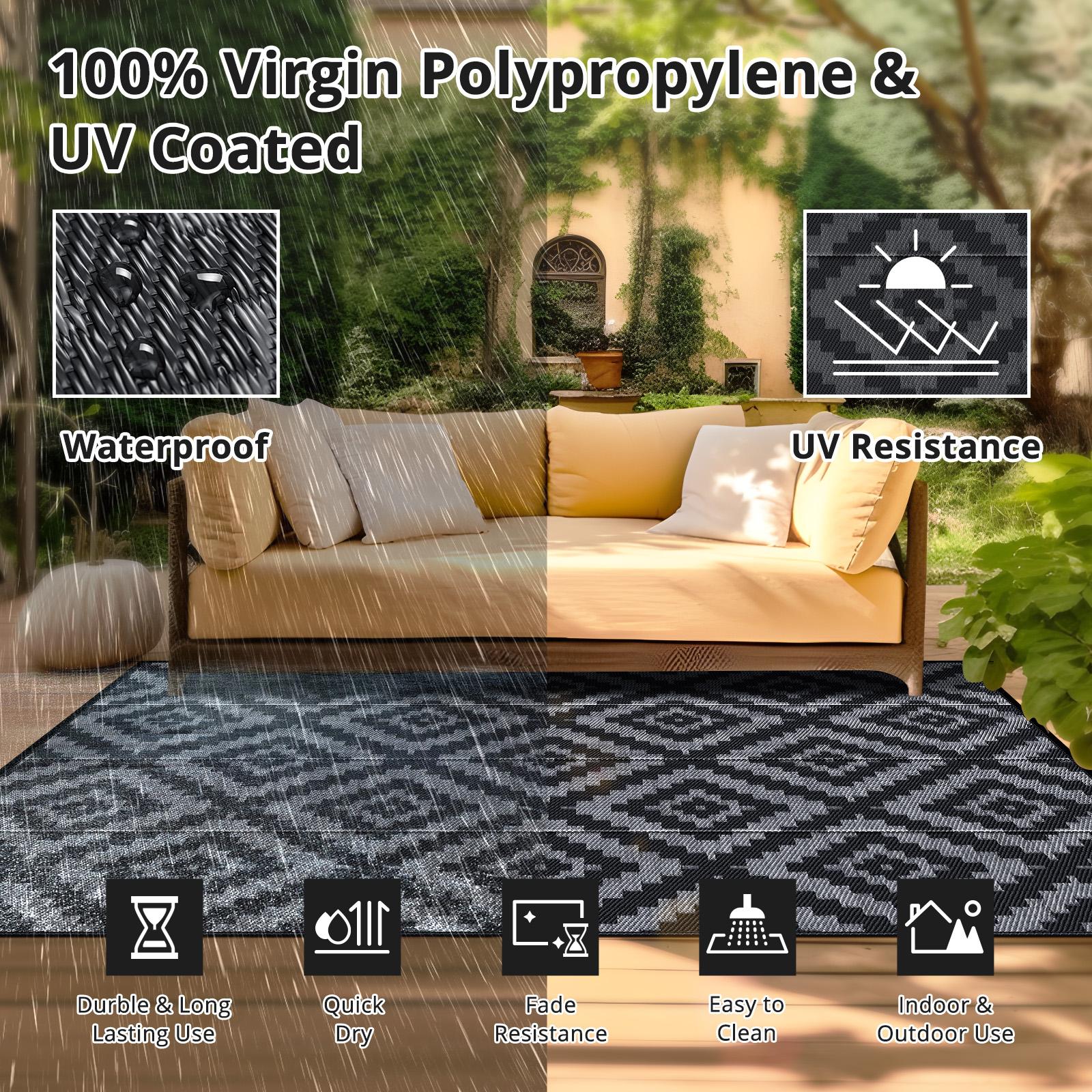 Outdoor Rug 5x8 ft Waterproof Patio Rug Area Rug for Living Room Outdoor Carpet for Patio Balcony Picnic Beach Boho Grey Outdoor Rug 5x8 ft Waterproof Patio Rug Area Rug for Living Room Outdoor Carpet for Patio Balcony Picnic Beach Boho Grey