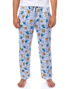 Adventure Time Pajama Pants Men's Finn and Jake Calculations Loungewear Sleep Bottoms