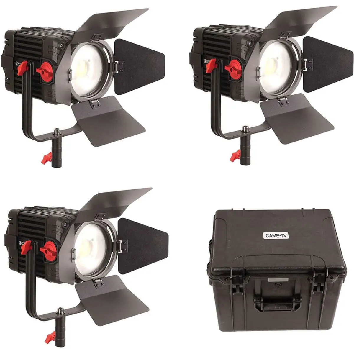 Came-TV Boltzen 150W Fresnel Focusable LED Daylight 3-Light Kit, LED Lights with 150W Power, Focus Control, Heat Dissipation, Robust Housing
