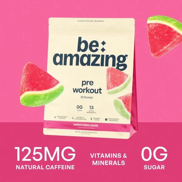 Vegan Pre Workout Powder, Natural Caffeine & L-Theanine, KSM-66 Ashwagandha, Beta Alanine | Dole Whip Pineapple & Hibiscus Agua Fresca | Be Amazing