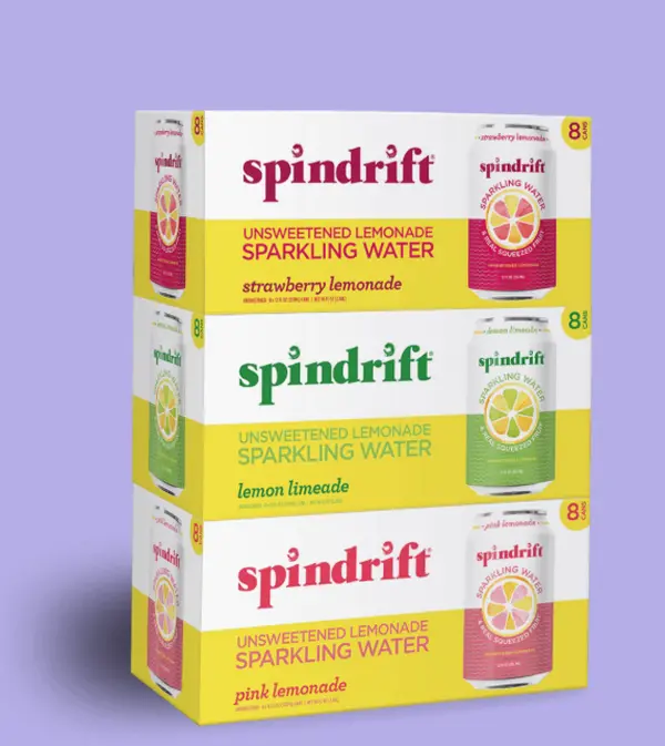 drinkspindrift Lemonade Variety Pack 24 CANS (8X STRAWBERRY LEMONADE • 8X LEMON LIMEADE • 8X PINK LEMONADE)