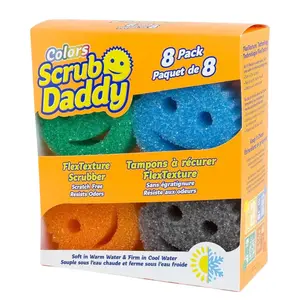 8-Pack Scrub Daddy Sponges  Kitchen Sponges - Scratch-Free for Dishes & Multipurpose Cleaning - BPA Free & Made with Polymer Foam - Stain & Odor Resistant