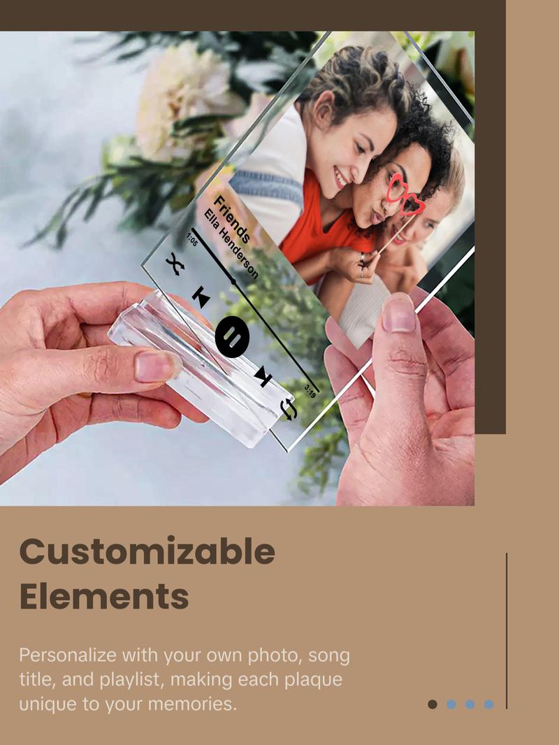 MIRACLE PRINTS Personalised Song Plaque With Stand, Custom Music Plaque, Any Photo / Song, Any Playlist, Photo and Music Gift, Music Prints, Personalized Photo Frame, Album Cover Song Plaque, Mother's Day Gifts, Gift for Mom, Acrylic plaque Decor MIRACLE PRINTS Personalised Song Plaque With Stand, Custom Music Plaque, Any Photo / Song, Any Playlist, Photo and Music Gift, Music Prints, Personalized Photo Frame, Album Cover Song Plaque, Mother's Day Gifts, Gift for Mom, Acrylic plaque Decor