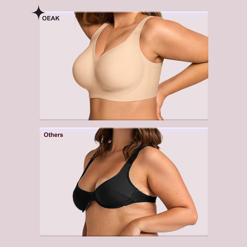 OEAK Womens Jelly Bras Full Coverage Wireless Supportive Bra Push Up Plus Size Comfort Soft No Underwire Seamless Comfortable Wireless T-Shirt Everyday Bras Wings OEAK Womens Jelly Bras Full Coverage Wireless Supportive Bra Push Up Plus Size Comfort Soft No Underwire Seamless Comfortable Wireless T-Shirt Everyday Bras Wings
