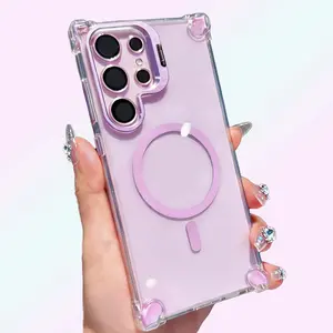 Samsung galaxy Shockproof Corners & Camera Lens Protector & Stand Protection Phone Cases for Samsung Galaxy S25 S24 S23 Plus Ultra MagSafe Accessories