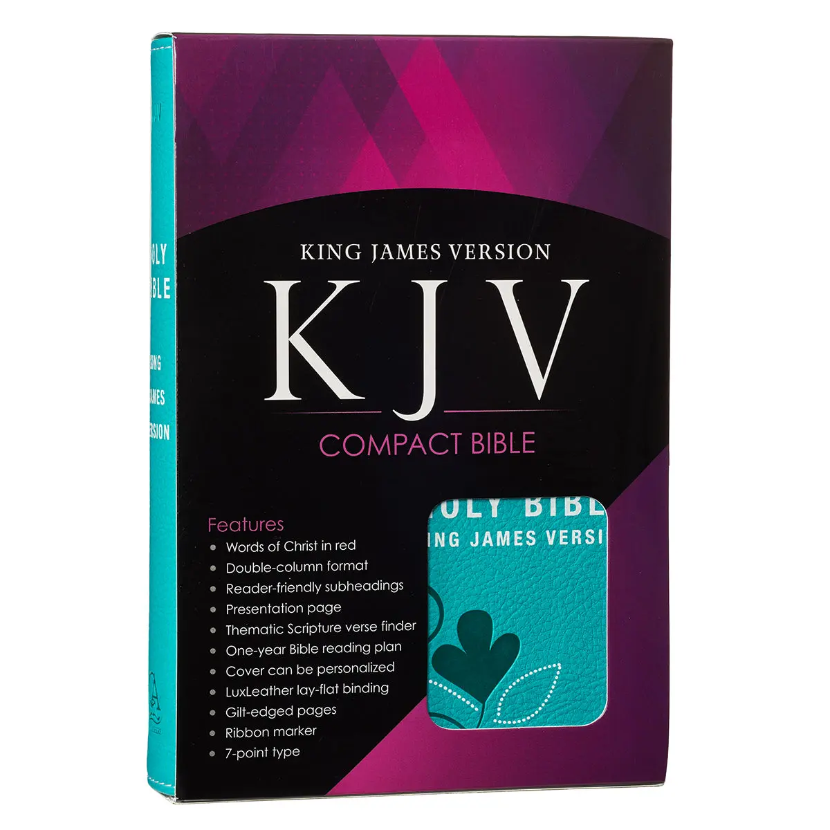 Turquoise King James Version Pocket Reference Bible, Religious Home Decor Accessory
