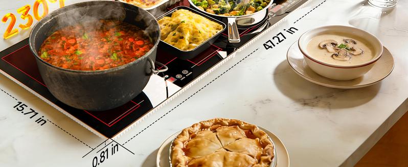 FEPPO 2026 Electric Warming Tray (Extra Long 47”x15”) with Independent Temp & Timer Control, Food Warmers for Parties Buffet with 10 Temp Settings and Timer for Parties Buffet, Gatherings FEPPO 2026 Electric Warming Tray (Extra Long 47”x15”) with Independent Temp & Timer Control, Food Warmers for Parties Buffet with 10 Temp Settings and Timer for Parties Buffet, Gatherings