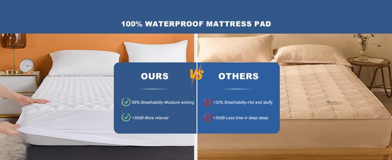 Raybee Waterproof Mattress Cover, Waterproof Mattress Protector with 6''-16'' Deep Pockets,Soft Cooling Waterproof Mattress Pad, fitted sheet for Bedroom, Collage Dorm,Hotel Raybee Waterproof Mattress Cover, Waterproof Mattress Protector with 6''-16'' Deep Pockets,Soft Cooling Waterproof Mattress Pad, fitted sheet for Bedroom, Collage Dorm,Hotel