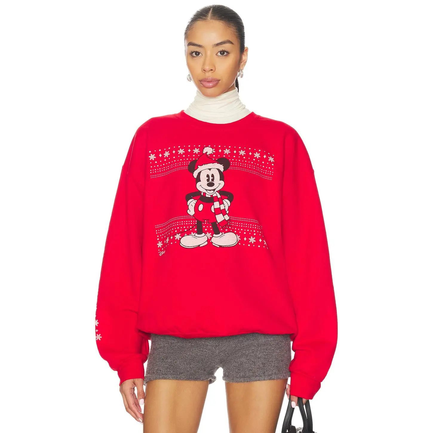 Junk Food Winter Wear Mickey Sweatshirt in Red Unisex