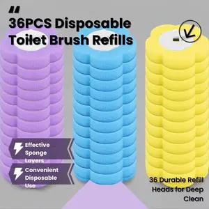 2026New Disposable Toilet Brush Replacement Heads, Pack of 36 — Replacement Toilet Brush Heads, Lavender, Ocean, Lemon Scents, Assorted Mix (12 each)bathroom sets full set,toilet bowl cleaners,home essentials