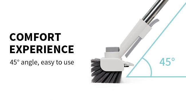 Floor Scrub Brush with Long Handle,3 in 1 Scrape and Heavy-Duty Stiff Bristle Scrubber Brush for Cleaning Shower Bathroom, Patio, Garage, Kitchen, Wall and Deck, Cleaning Supplies for Home,  Essential Items for Home Christmas Gifts