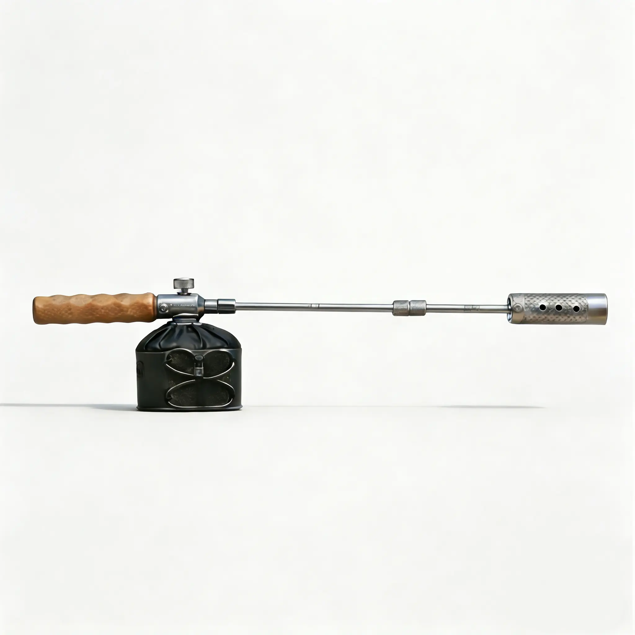 Outdoor Camping Torch Burner with Wooden Handle, Detachable Extended Flame Torch for Campfire, Charcoal Lighting, BBQ Grill, Fire Pit and Outdoor Cooking, Gas Canister Not Included