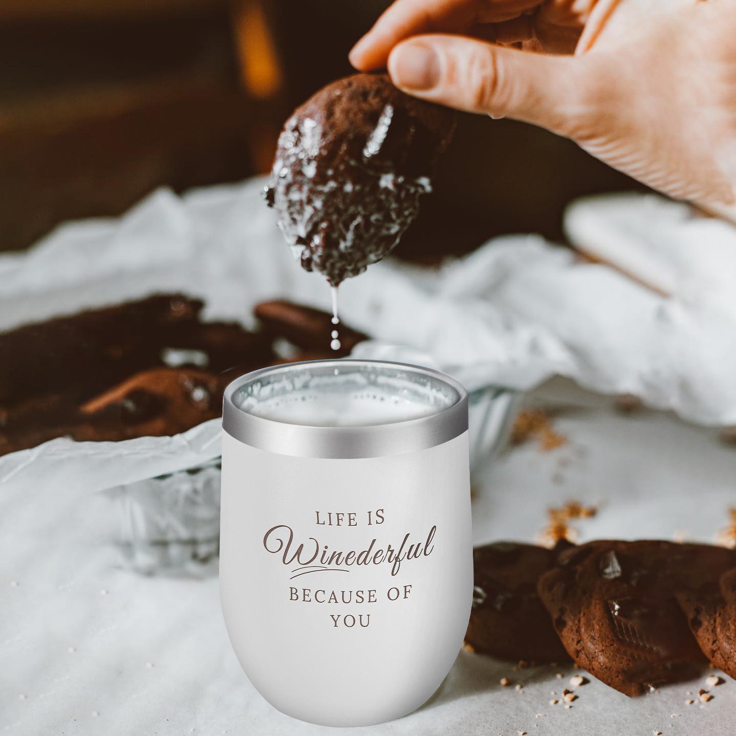 Stainless Steel Wine Tumbler 4 Pack,Insulated Wine Glasses Set with Lids and Straws, Wine Tumblers with sayings, (Multi-Color 4 Pack, 12 oz) Springtok