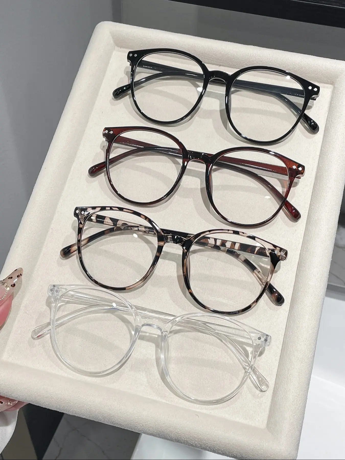 4 Pairs Unisex Round Frame Fashion Stylish Trendy Casual Circle Glasses Set, Anti-Blue Light, Plastic Frame, Casual Style, Perfect for Gifts & Daily Use, Round Frame Eyeglasses