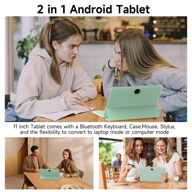 【TikTokShopStockUp】11-inch Ultra-Thin Android 14/15 Tablet 18GB RAM, 64GB/128GB Storage, 1TB Expandable, Octa-Core, Dual Cameras 5MP+13MP, 8000mAh Battery, All-in-One with Keyboard, Mouse, Stylus, Case & Cable — Perfect for Work, Study & Gaming