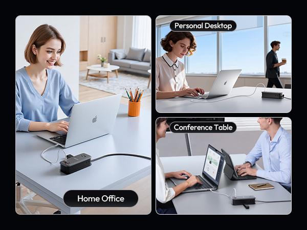 NTONPOWER 100W GAN Ultra Travel Power Strip, 7-in-1 USB C Charging Station with 3 Outlets 4 USB (2 Fast Charge)& 5FT Extension Cord, Compact Desktop Charger for MacBook, iPhone, Cruise, Office, Black