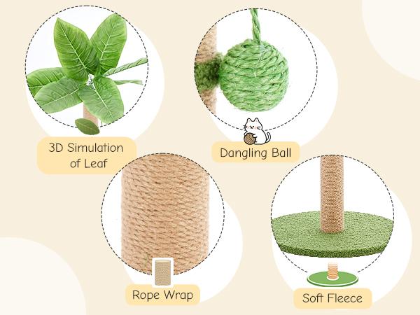 33 Inch- Cat Climbing Pillar, Column Type, Indoor Pet Toys, Durable, Space-Saving Design, Pets Relieve Stress, Gift for Pet Owners