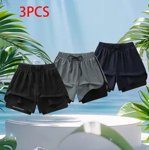 Men’s Summer Running Shorts, Lightweight Quick-Dry Double-Layer Athletic Thongs