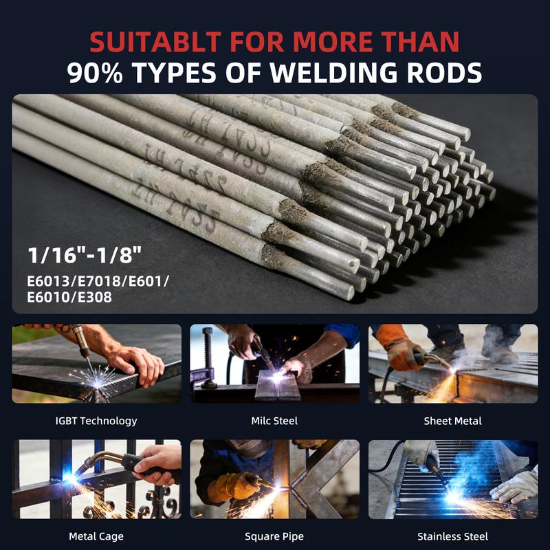 ARC-165A Dual Voltage 110V/220V Stick Welder, 165A 2-in-1 MMA/Lift TIG Welding Machine, IGBT Inverter with Digital Display, Includes 110V-220V Adapter