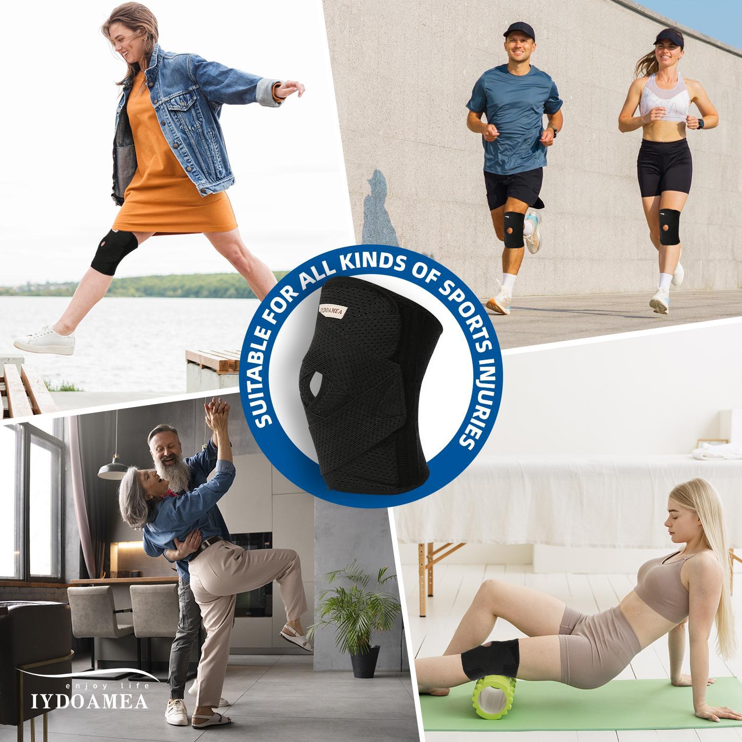 IYDoaMea 1 PC Plus Size (7XL 300LB) Knee Compression Wrap Brace (Order A Size Up), Breathable Adjustable Knee Brace For Men And Women, Knee Brace With Side Stabilizers Leg Supporter Healthcare football accessories Dealsforyoudays