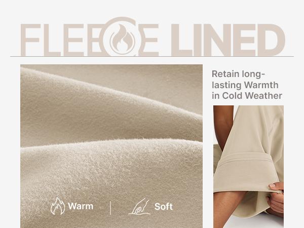 G4Free Fleece Lined Pants Women Wide Leg Sweatpants Women Warm Winter Pajamas Pants for  Yoga  Work Lounge Thermal Winter Bottom 29" Inseam Long Sleeve Loungewear