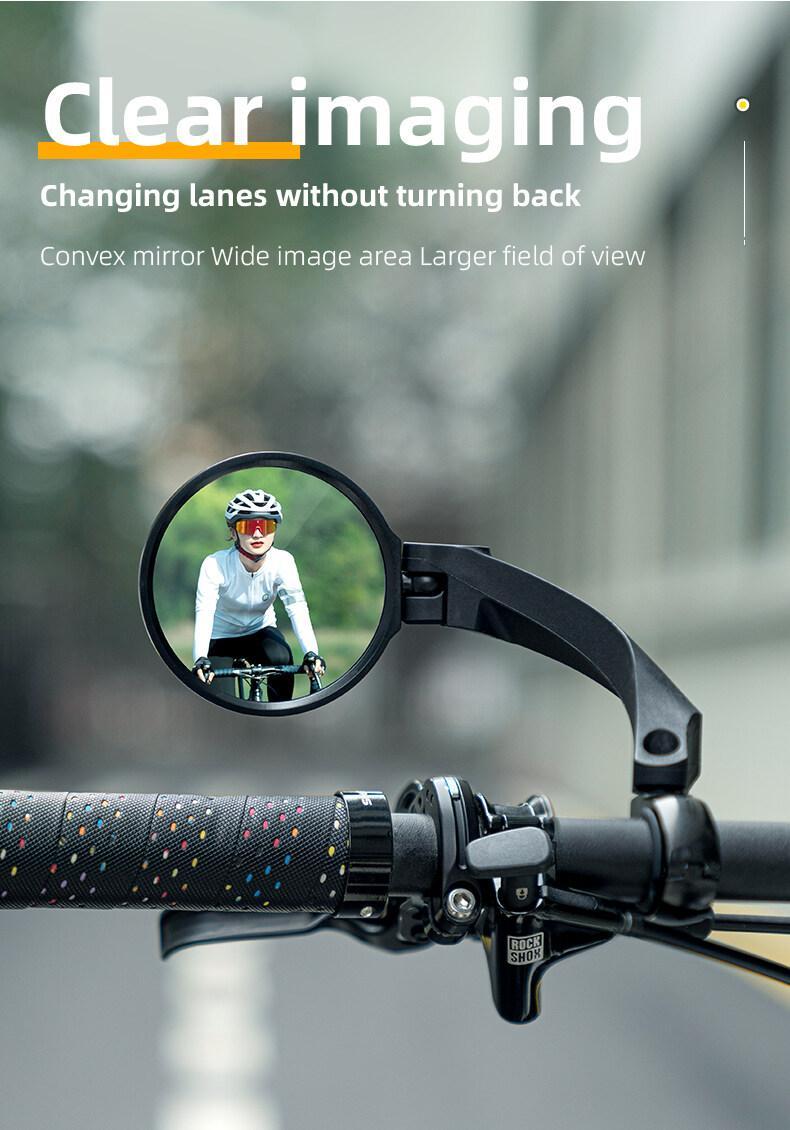 ROCKBROS Bicycle Handlebar Rear View Mirror Bike Cycling Wide Range Backsight Reflector Adjustable Left Right Bike Mirror