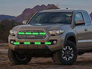 Nilight 8PCS Led Strobe Lights 12LED Green Light 12V 24V Surface Mount Flashing Lights Ultra Slim Sync Feature Mini Grille for Cars Trucks Off Road Vehicles SUV