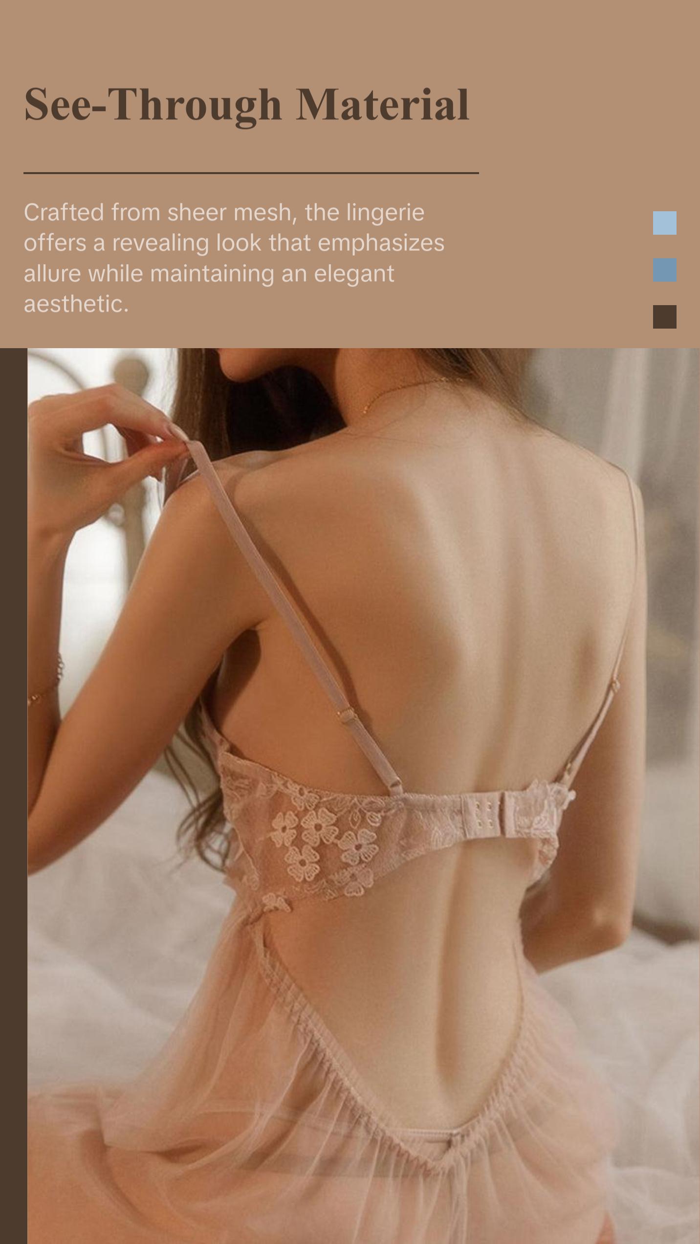 Wicked Open Cup Floral Embroidered Mesh Lingerie