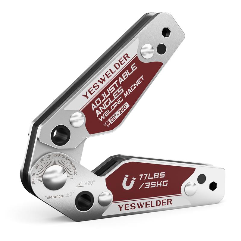 YESWELDER Adjustable Welding Magnet with Angle Scale 20-200° | 48LBs/77LBs Holding Power Magnetic Welding Positioner for Soldering, Metal Fabrication & Pipe Installation