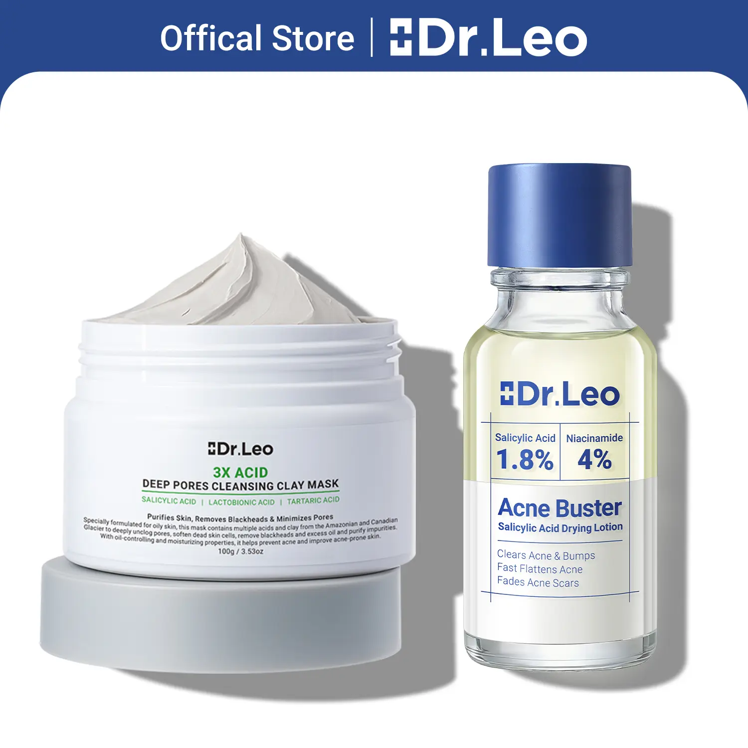 Dr.Leo Acne Clearing Products 2Pcs Set | 1.8% Encapsulated Salicylic ...