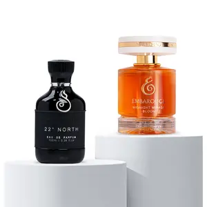 Embarouge Fire & Ice Couple's Valentine Gift Set | His & Hers Fragrance Combo | 2x100ml (6.8 Fl. Oz) | 22° North & Midnight Mirage Bloom | Cool Wood & Warm Vanilla | Long Lasting Eau De Parfum