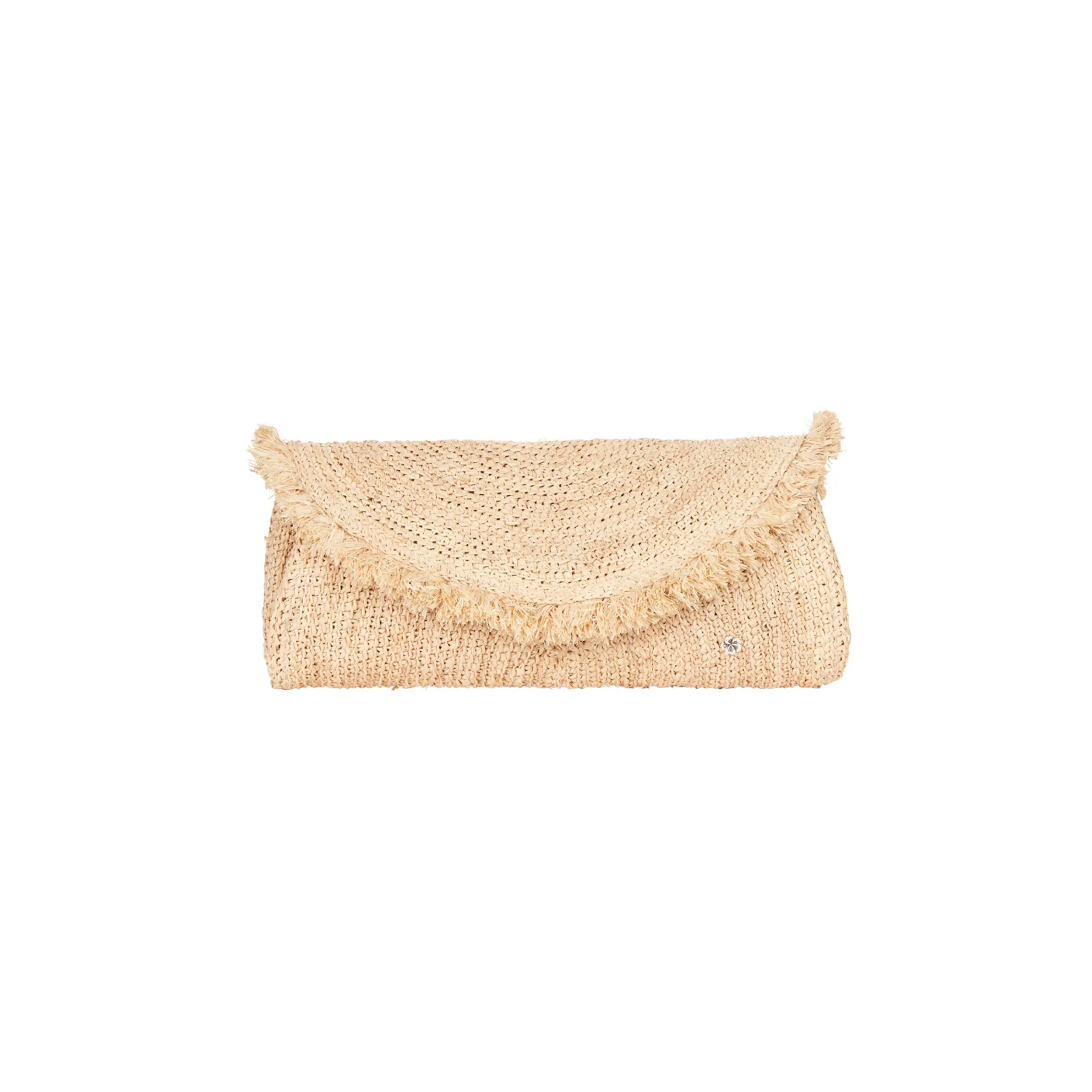 Islander Fringe Organic Raffia Clutch