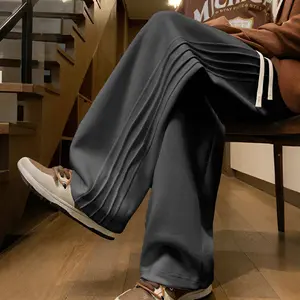 Men's Solid Color Knit Design Pants, Regular Fit Casual Comfy Trousers for Daily Wear, Men's Bottoms for All Seasons