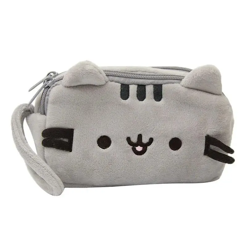 Cute cat-themed soft pencil case and desktop organizer, for everyday office use