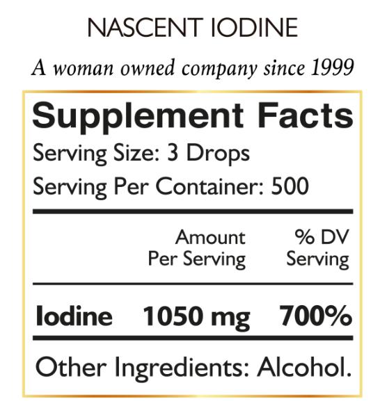 Coco March N.M.D Nascent Iodine Dietary Supplement 1 Fl oz, 500 Servings Fitness Healthcare Natural Bathroom Edible