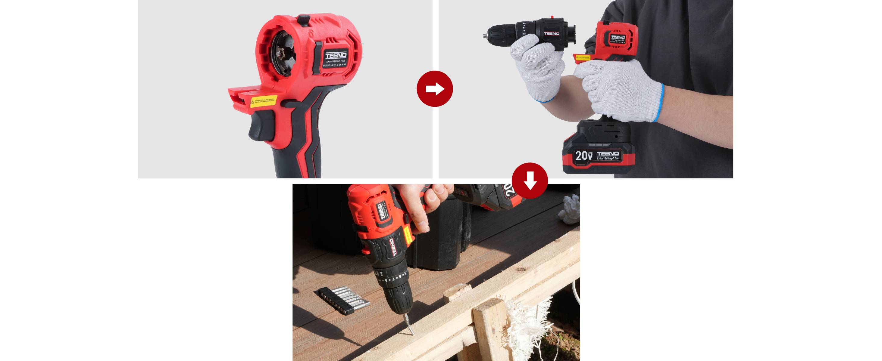 20V Cordless Combo Kit, 11-IN-2 8-IN-1 3-IN-1Cordless Multi-tool with Case, Drill, Recip saw, Chain Saw, Impact wrench, Oscillating tool, Sander with Accessories, 3.0Ah Lionthium Battery and Charger Portable