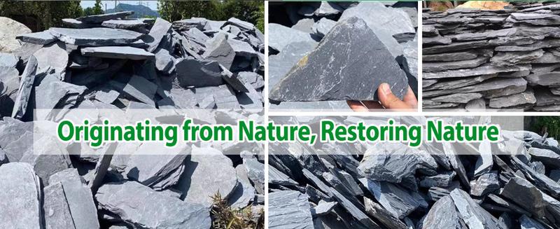 Natural Slate Stone Rocks with Special Liquid Glue, Mix of Rocks 3-6 inches and 1 Piece 8-10 inches, PH Neutral Stone for Aquascaping Aquariums, Paludariums, Reptile Enclosures (4.1 - 4.6 lbs)