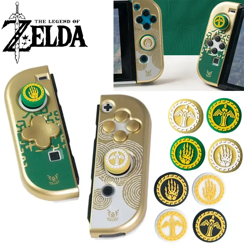 Zelda Tears of The Kingdom Thumb Stick Grip Cap for Nintendo Switch/OLED Joy-Con Lite Controllers Key Sticker Case Switch Keycap