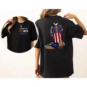 Courtesy of the Red Shirt, Toby American Ride T-Shirt White and Blue Sweatshirt Hoodie FNFR